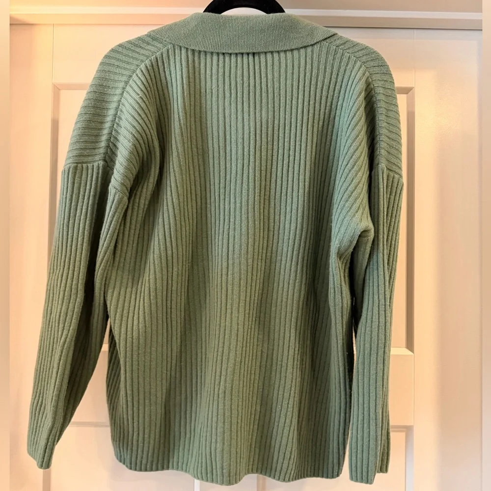 27 Miles Green Ribbed Button-Up Cardigan - Picture 3 of 4